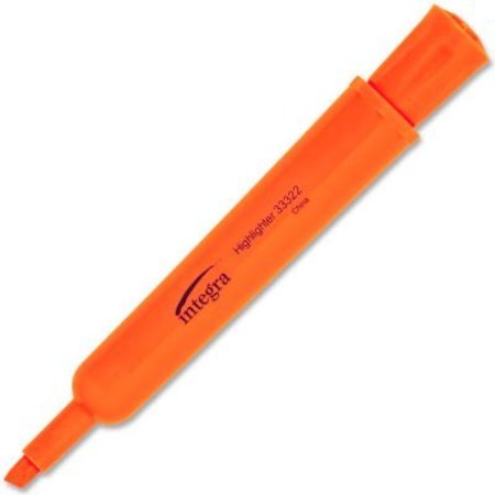 INTEGRA Integra„¢ Desk Highlighter, Chisel Tip, Fluorescent Orange Ink, 12/Pack 33322